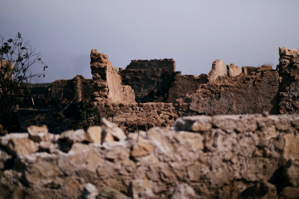 Views of the Ezidi village Hardan in Sinjar District, burned in 2019 in the summer fires 04