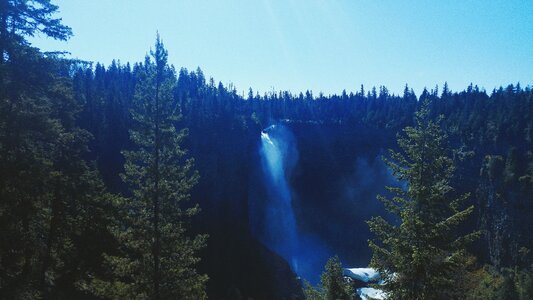 Waterfall british columbia trees