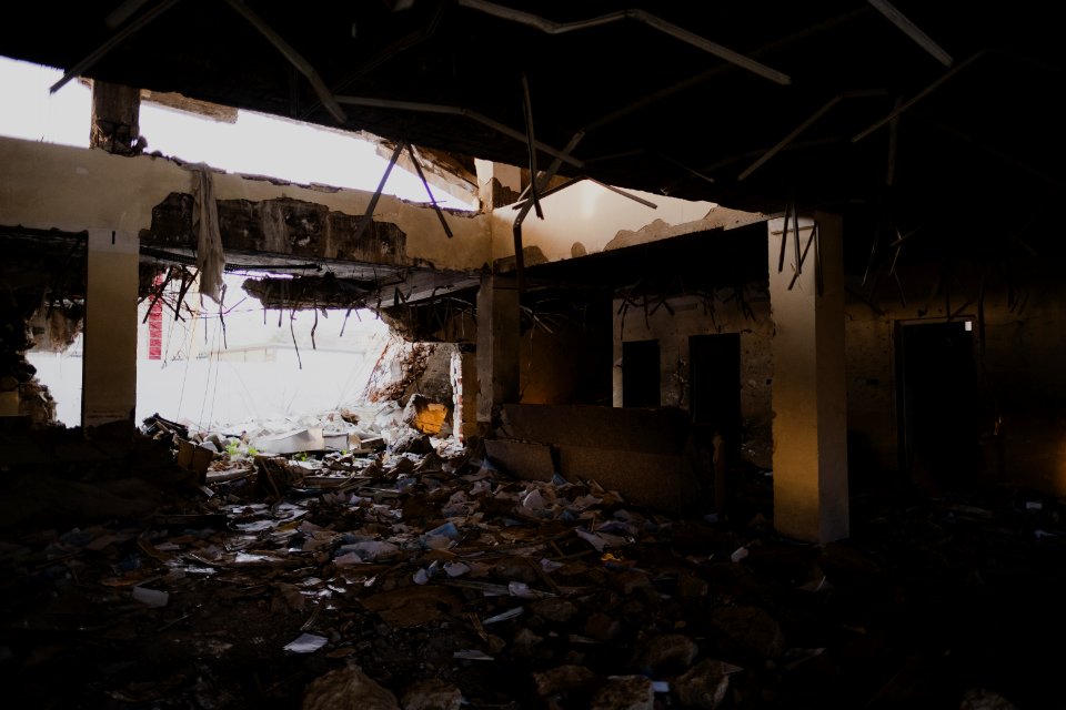 Views around the ruined ID card office in Shingal in April of 2019, following war with the Islamic State 04