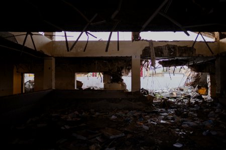 Views around the ruined ID card office in Shingal in April of 2019, following war with the Islamic State 02