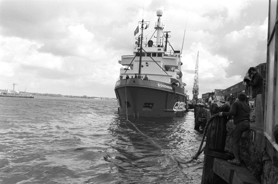 Vertrek Greenpeaceschip Gondwana naar Zuidpool, Bestanddeelnr 934-3333