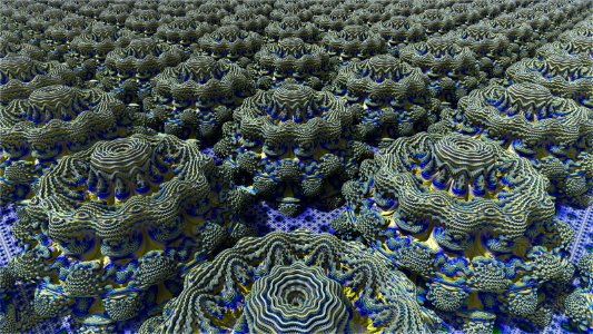 Viele Mandelbulbs und Mengerschwämme