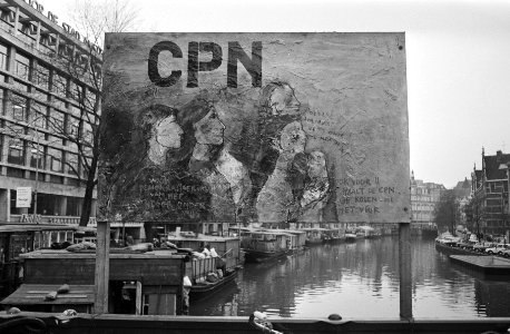 Verkiezingsbord (een schilderij) van de Communistische Partij Nederland (CPN), Bestanddeelnr 924-4359