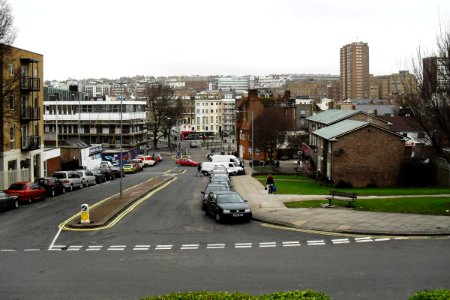 View down Richmond Parade towards Old Steine, Brighton (January 2011)