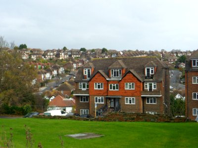 View Eastwards from King George VI Avenue, Hove towards Goldstone Valley (November 2013)