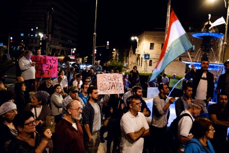 Views of the solidarity protest for Rojava organized by Kurdish Jews on October 12th 2019 in Jerusalem, Israel 01