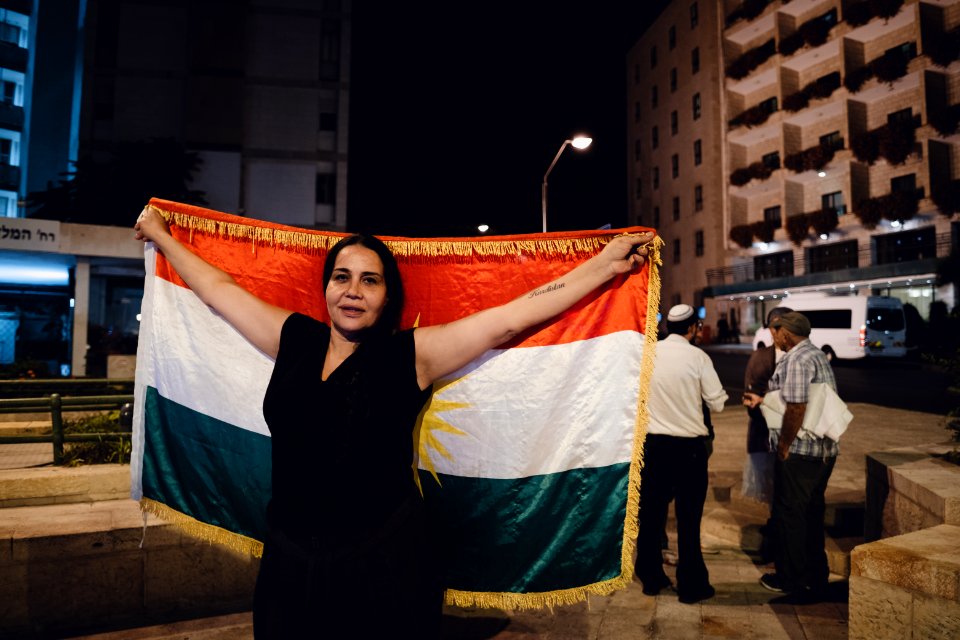 Views of the Kurdish-organized protest on October 12th 2019 in Jerusalem in support of Rojava (Kurdistan in Syria) 02