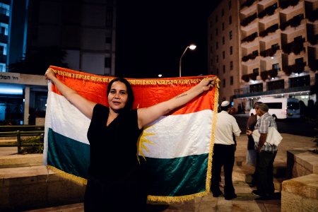 Views of the Kurdish-organized protest on October 12th 2019 in Jerusalem in support of Rojava (Kurdistan in Syria) 02