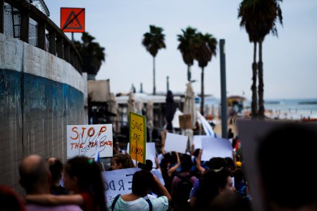 Views of the solidarity protest for Rojava organized by Kurdish Jews on October 15th of 2019 in Tel Aviv, Israel 27