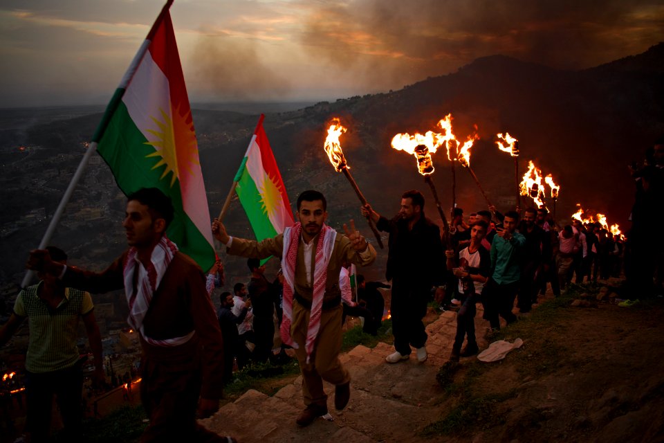 Views of the fire walk for the Newroz festival in Akre in 2018 01