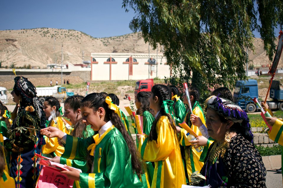 Views of the Palm Sunday festival and parade in 2018 in alQosh, a Chaldean Catholic town 26