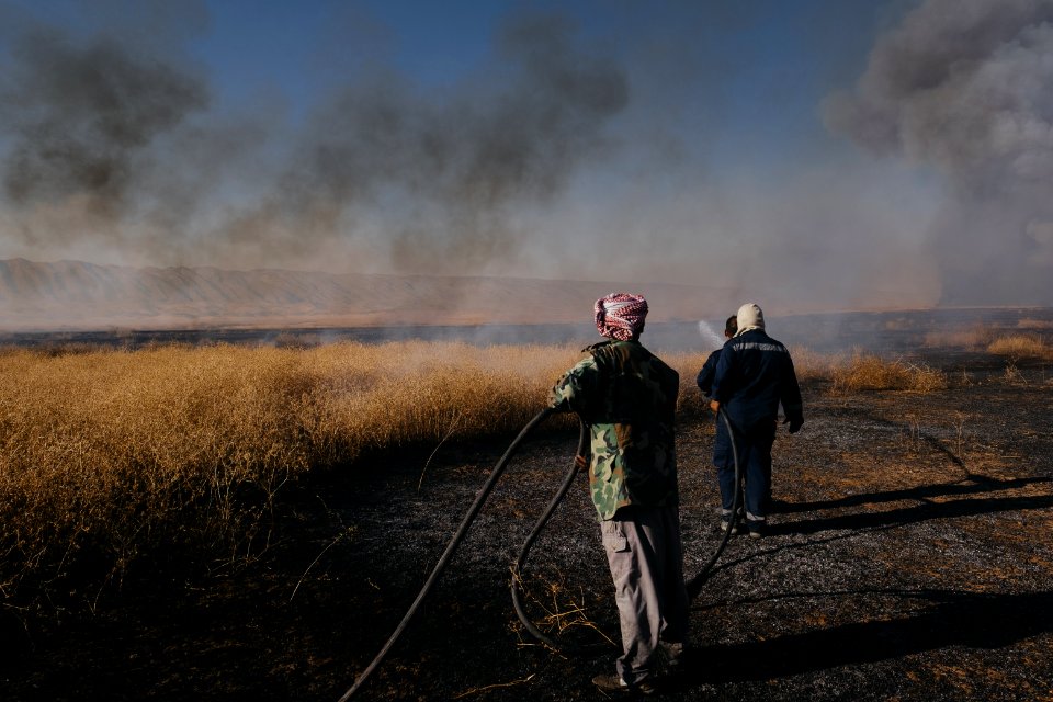 Views of the field fires in summer of 2019 that were sweeping across Sinjar (Shingal) 20
