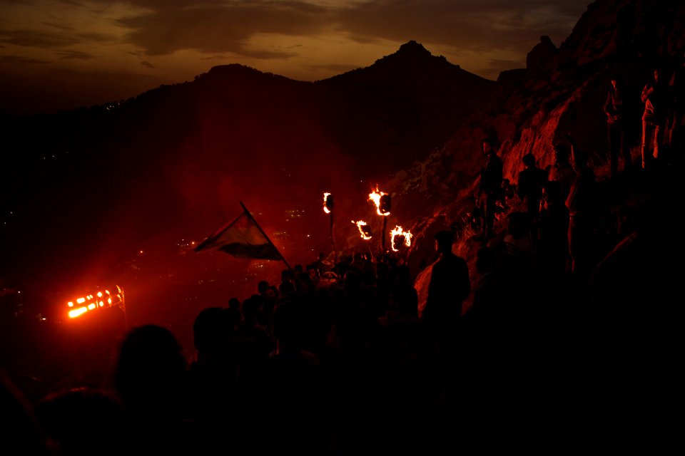 Views of the fire walk for the Newroz festival in Akre in 2018 12