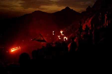 Views of the fire walk for the Newroz festival in Akre in 2018 12