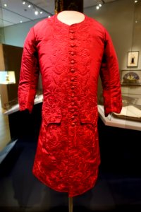 Waistcoat, fabric from China, assembled in the United Kingdom, 1740s AD, embroidered silk - Peabody Essex Museum - Salem, MA - DSC05201