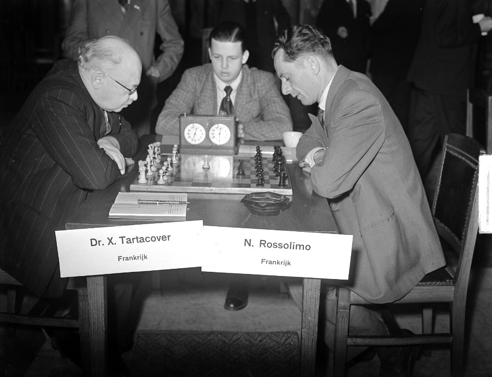 Wereldschaaktoernooi eerste dag Tartacover tegen Rossolimo, Bestanddeelnr 904-2917