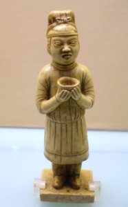 Waiter, China, from a tomb in Fuma, Wanzhou, Chongqing, Tang dynasty, 618-907 AD, green-glazed ceramic - Sichuan Provincial Museum - Chengdu, China - DSC04173