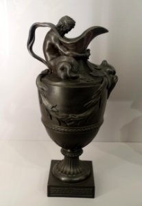 Water ewer with a triton handle, designed by John Flaxman, made by Josiah Wedgwood & Sons, after 1780, black basalt stoneware - Fogg Art Museum, Harvard University - DSC02030