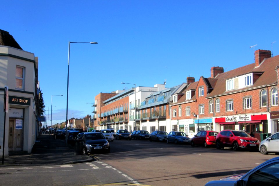Westward view along Portland Road, Hove (November 2015)