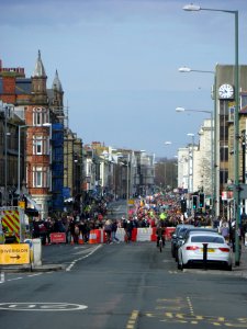 Westward view along Church Road, Hove (April 2013, during Brighton Marathon)