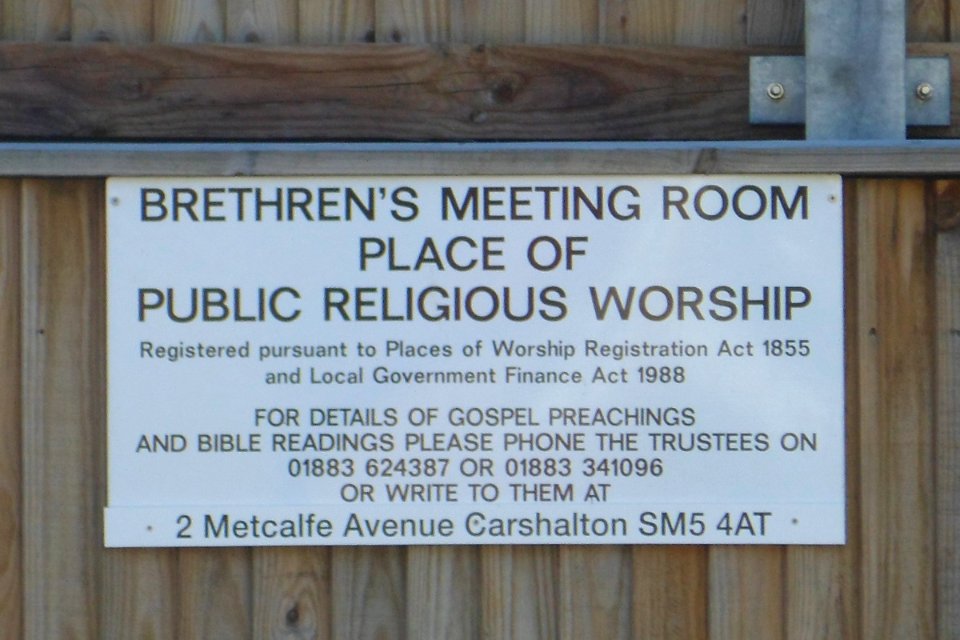 Westhall Road Brethren Meeting Room, Whyteleafe (Information Sign)
