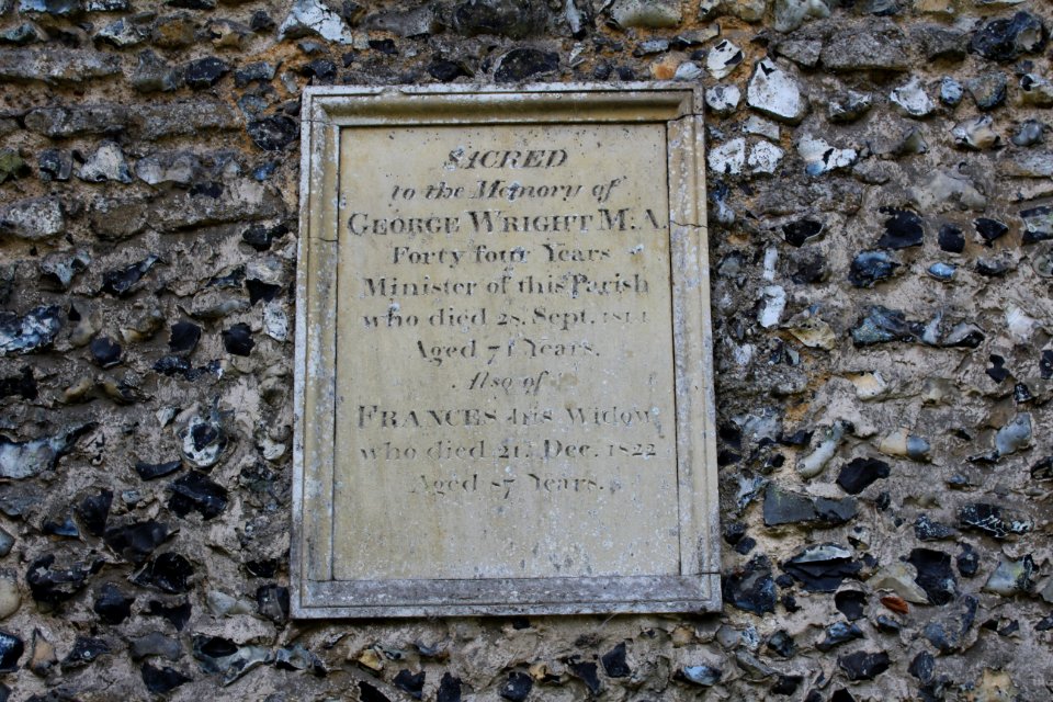 Wall tablet St Mary's Santon Downham