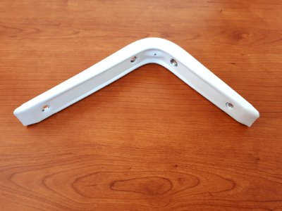 White rounded metallic shelf bracket - 15 x 12.5 cm - A photo