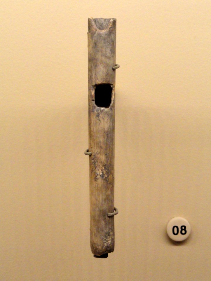 Whistle, 1000 BC - 900 AD, late prehistoric Fremont, Stansbury II, Utah, bird bone - Natural History Museum of Utah - DSC07283