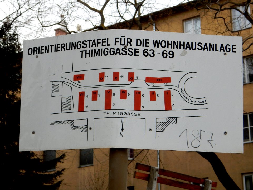 Wien Thimiggasse 63-69 Orientierungstafel