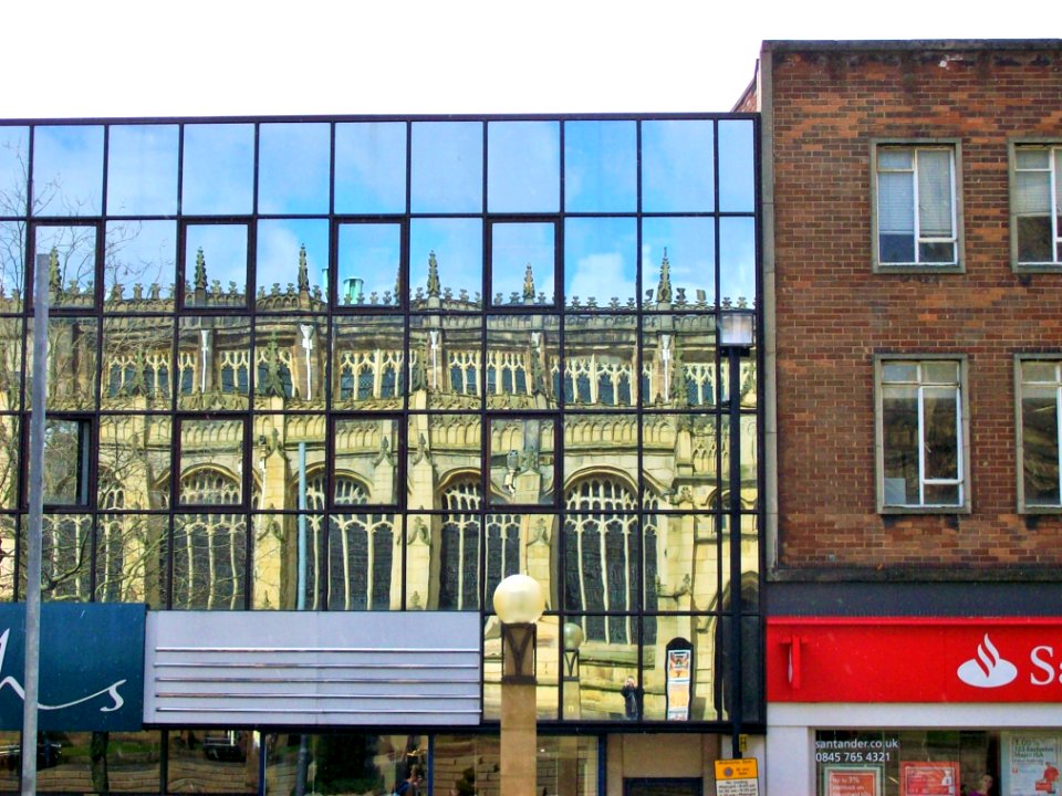Wakefield cathedral, reflected