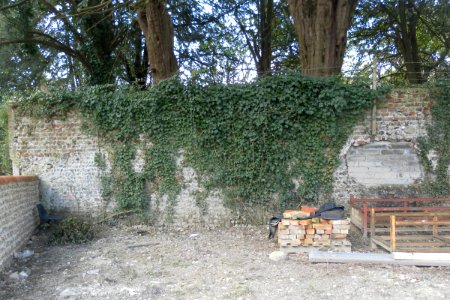 Wall at Stables of Stanmer House, Stanmer (NHLE Code 1380960) (April 2013)