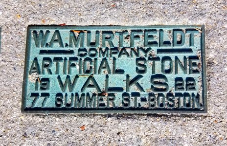 W. A. Murtfeldt Company sidewalk marker, 1922 - Cambridge, MA