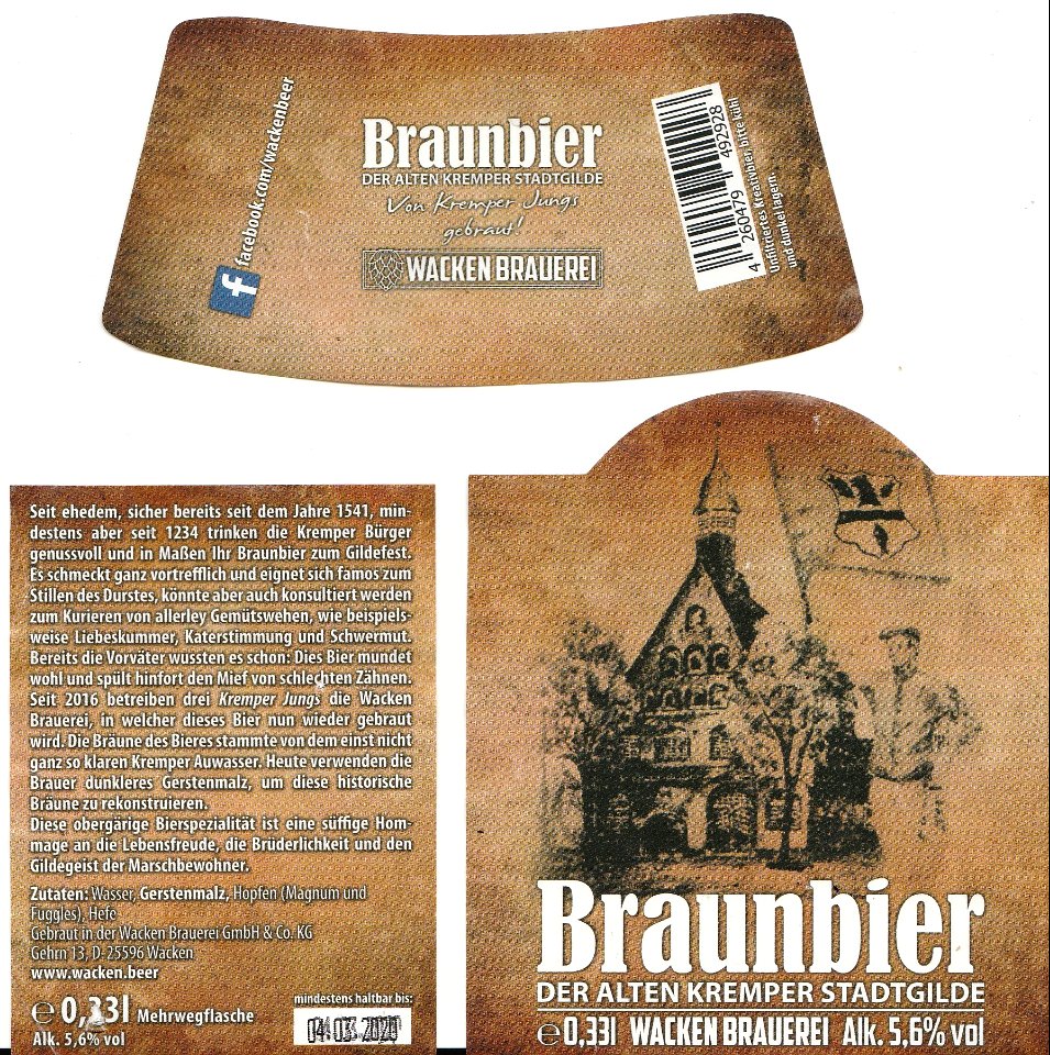 Wacken Brauerei - Braunbier der alten Kremper Stadtgilde