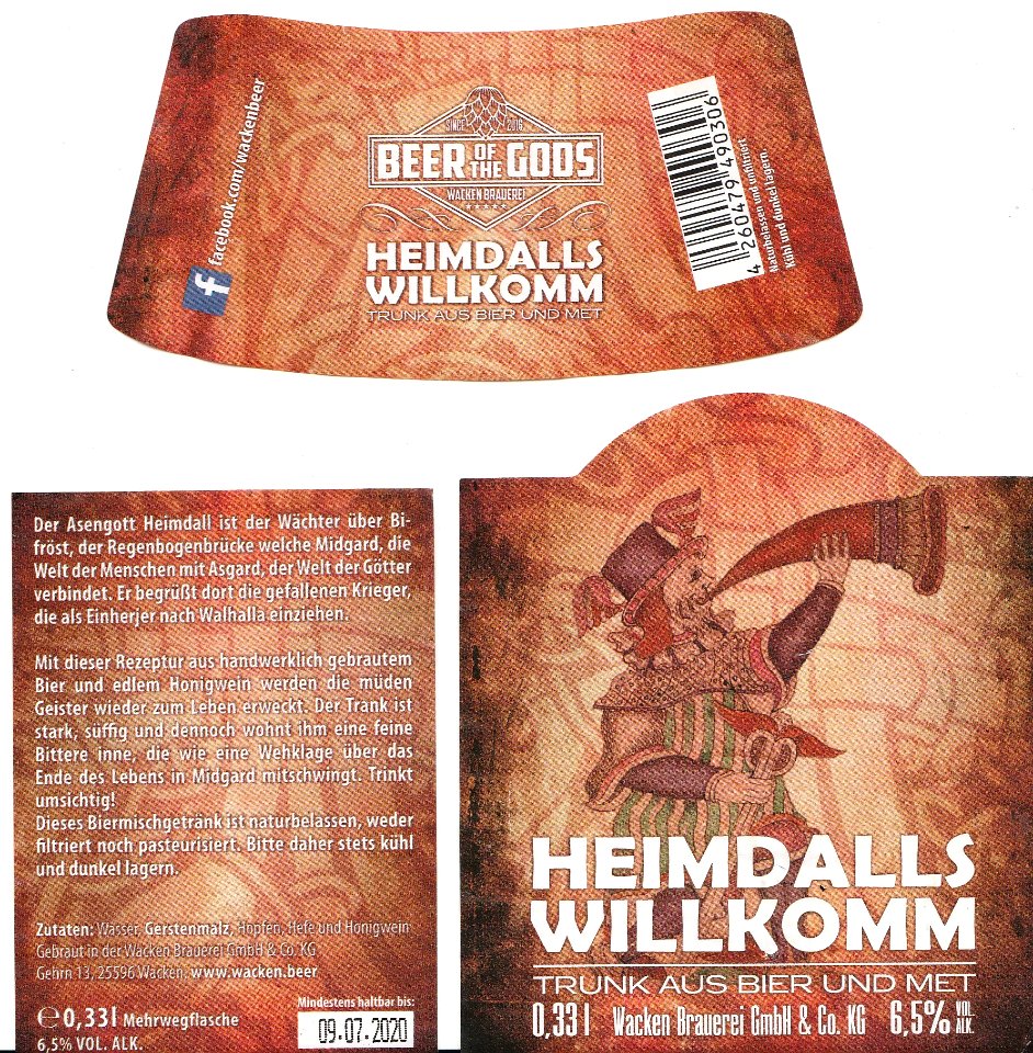 Wacken Brauerei - Heimdalls Willkomm - Trunk aus Bier und Met