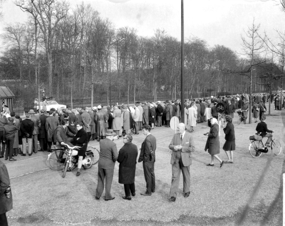 Wachtende mensen bij Paleis Soestdijk, Bestanddeelnr 916-3199