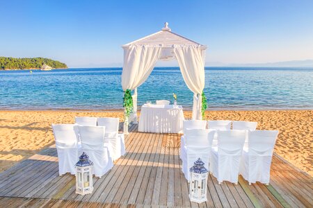 Chairs gazebo beach