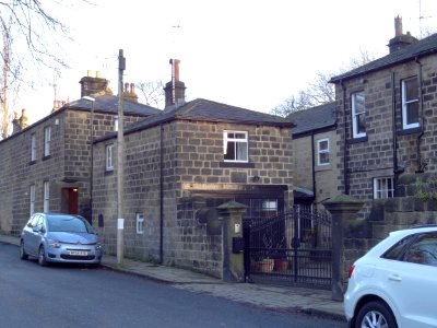 Stables, wall and gate piers to 46 Cottage Road