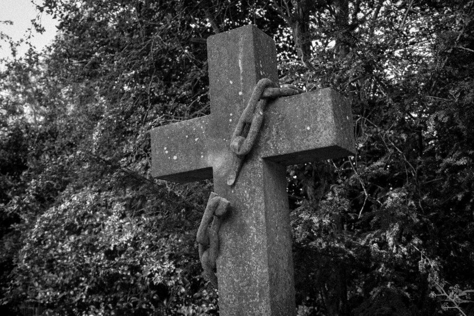 Spooky tombstone creepy