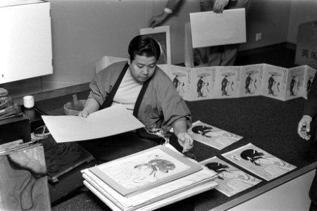 Tentoonstelling Japanse houtsneden in Okurahotel Amsterdam, Bestanddeelnr 924-9509