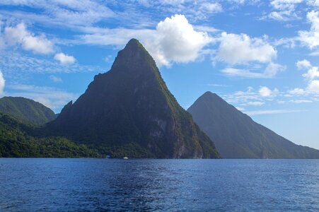 Caribbean scenery volcanic peaks photo