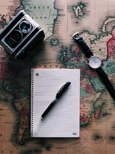 Travel notebook write photo