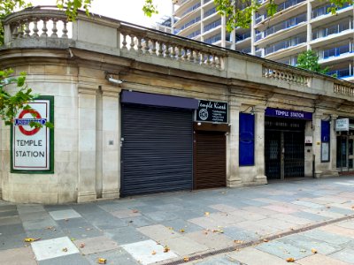 Temple station entrance 2020