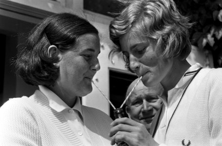 Tenniskampioenschappen op de Metsbanen, Els Spruyt en Trudy Groenman, Bestanddeelnr 918-0651