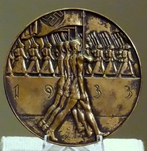 Sports medal by Oskar Gloeckler, Cologne, Germany, August 1933, bronze - Spurlock Museum, UIUC - DSC06117