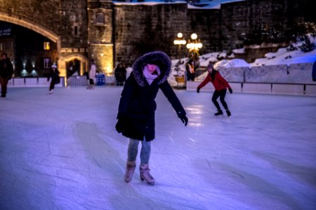 Skating on Place D'Youville, Quebec City, Canada 6 photo