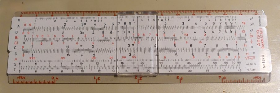 Slide rule made for Davidson Catalysts, Aristo Darmstadt Nr. 867U, mid 1900s - National Electronics Museum - DSC00083