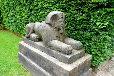 Sphinx 1, Egyptian portal - Biddulph Grange - Staffordshire, England - DSC09295