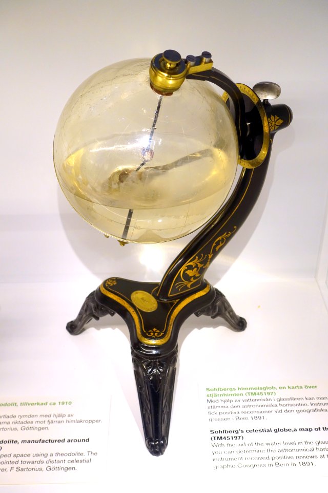 Sohlberg's celestial globe, a map of the stars, c. 1891, TM45197 - Tekniska museet - Stockholm, Sweden - DSC01512