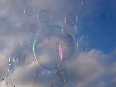 Soap bubbles during FridaysForFuture protest Berlin 13-12-2019 at Platz der Republik 04 photo