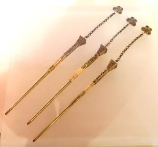 Silver pins, bride's dowry, Dao, 1945 - Vietnamese Women's Museum - Hanoi, Vietnam - DSC04372
